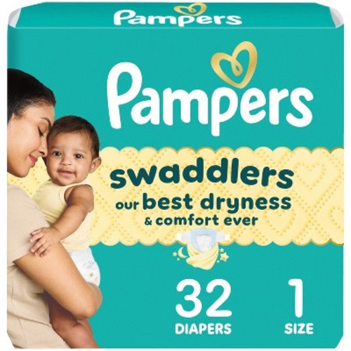 Pampers Swaddlers Sensitive Disposable Diapers - Size 1 - 32ct