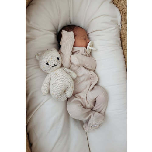 Oatmeal Bamboo Waffle Zipper Footie