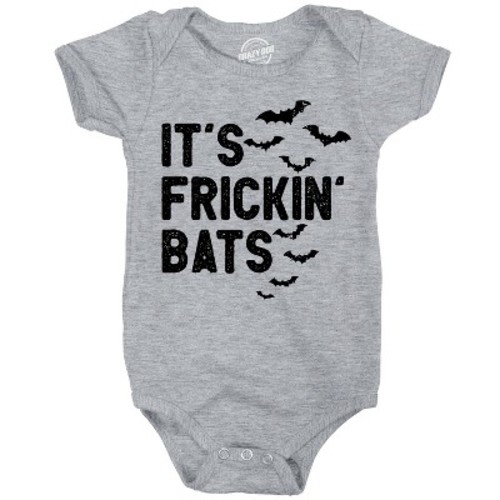Its Frickin Bats Baby Bodysuit Funny Sarcastic Halloween Graphic Novelty Jumper For Infants - Crazy Dog Baby Bodysuit For Halloween Season Light 18