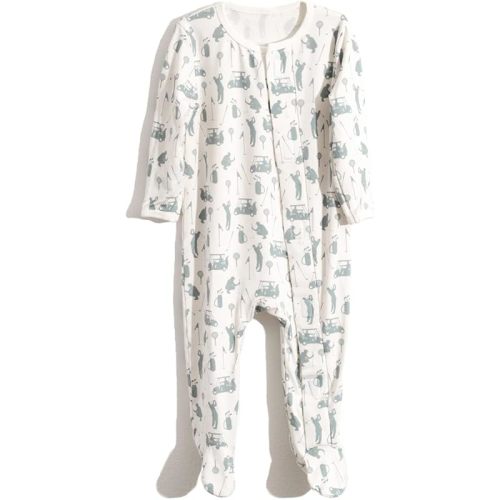 Soft Magnetic Baby Boys Girls Footie Pajamas, Magnetic Closure, One Piece with Mitten Cuffs