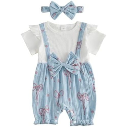 Socutebabe Baby Girl Summer Clothes Smocked Bubble Romper Ruffle Bodysuit Spaghetti Strap Shorts Jumpsuit Cute Outfit