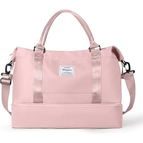 HYC00 Travel Duffel Bag,Carry-on Overnight Weekender Bags for Women,Sports Tote Gym Bag with Wet Pocket