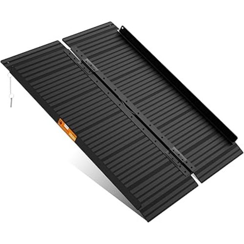 Black Aluminum Ramp 4FT, With Non-Slip Surface Wheelchair Ramp, Folding Portable Wheelchair Ramps for Home Steps,Scooter Ramp for Car, Stairs, Doorways, Curbs, 800 LBS Weight Capacity, 28.3" W x 48''L