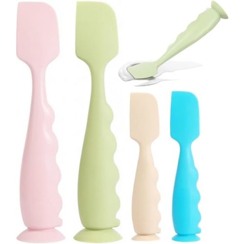 Diaper Cream Spatula 4 Pack,Soft Baby Butt Spatula baby diaper cream Applicator,Convenient Diaper Rash spatula,Silicone Butt Paste spatula Brush (2 Large 2 Small)