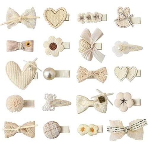 20 PCS Toddler Hair Clips 2.4 Inch Baby Girl Hair Bows Fully Covered Barrettes Infant Hair Accessories for Babies and Kids