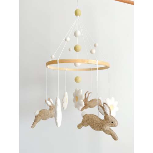 Bunny mobile with daises
