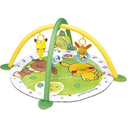 Pokemon Monpoke Baby Gym Play Mat with Rattle Pikachu Eevee Infant Activity Toy