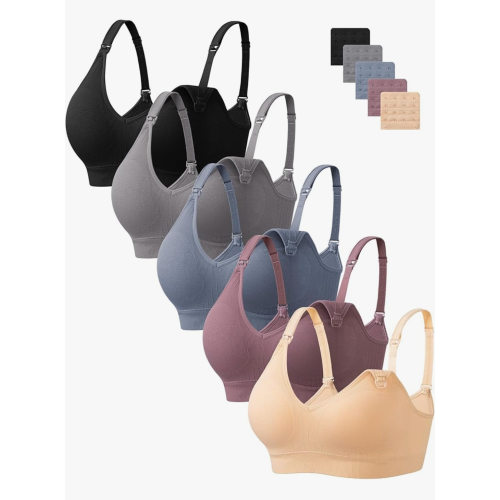 HBselect Nursing Bras for Breastfeeding Women Maternity Bras Seamless Wireless Pregnancy Sleep Bra with Bra Extenders