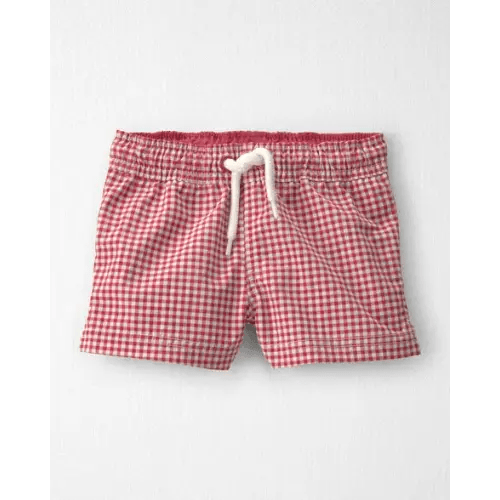 Baby Boy Recycled Swim Trunks in Red Gingham - Little Planet | Carter's