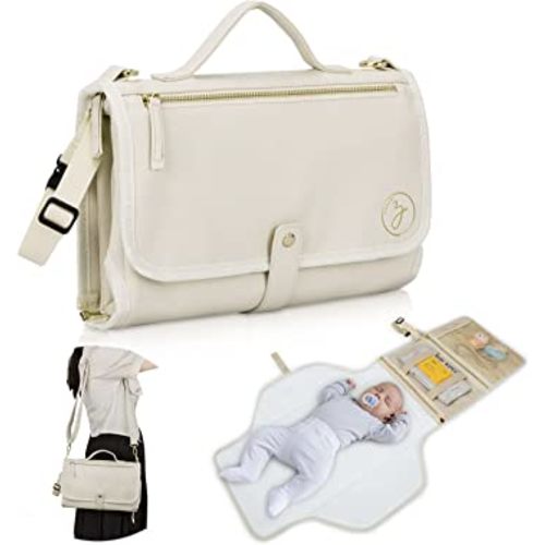 Zaveena Portable Diaper Changing Pad. Portable Changing Pad for Diaper Bag. Travel Changing Pad. Newborn Essentials, Newborn Girls and Boys, Cream, 750 Count
