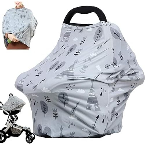 Multi-use Nursing Cover Breastfeeding Covers - Car Seat Covers for Babies, Breastfeeding Ups Nursing Scarf Carseat Canopy