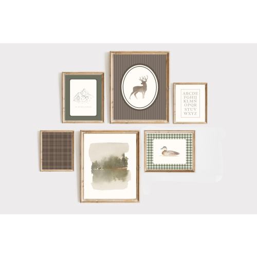 Vintage Green Hunting Prints: Baby Boy Nursery Gallery Wall Art (Digital Download)