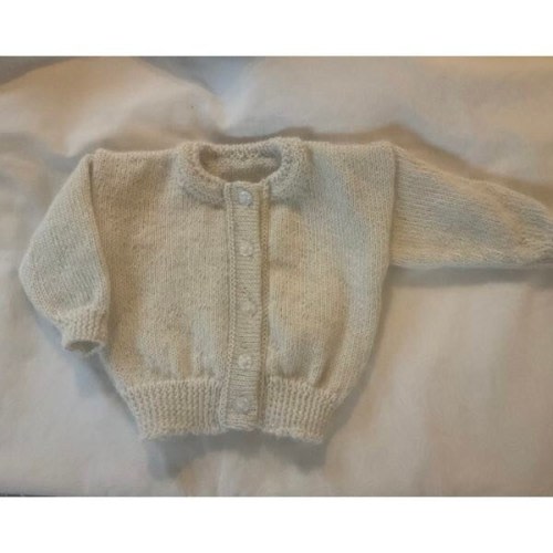 Pure Alpaca Baby Cardigan Natural Hypoallergenic Yarn UnDyed