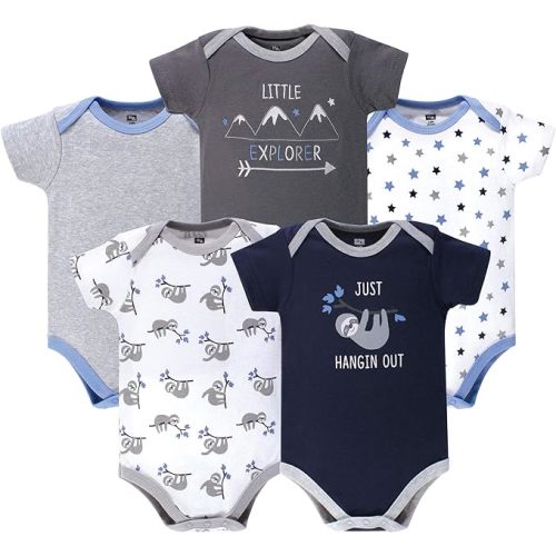 Hudson Baby Unisex Baby Cotton Bodysuits 5-pack