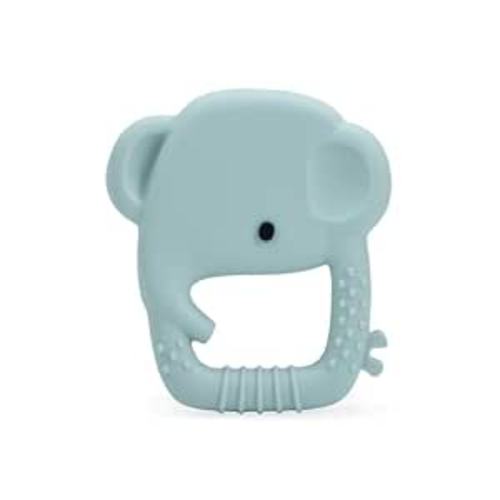 Loulou Lollipop Wild Silicone Teether for Babies 4 Months and Up, Textured Teething Ring for Sore Gums, BPA-Free Food-Grade Silicone, Easy-Grip Open Shape, Dishwasher & Freezer Safe, Elephant