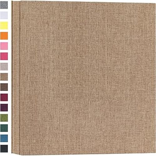 potricher Photo Album for 4x6 600 Photos Linen Cover Extra Large Capacity Picture Book for Family Wedding Anniversary and Baby (Khaki)