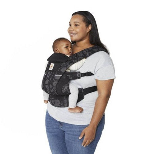 Ergobaby Omni Breeze All Carry Positions Breathable Mesh Baby Carrier for Newborn to Toddler - Onyx Blooms