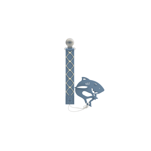 Malarkey Kids Silicone Baby Teether with Textured Fun Shape, Blue Baby Shark, 1 Count