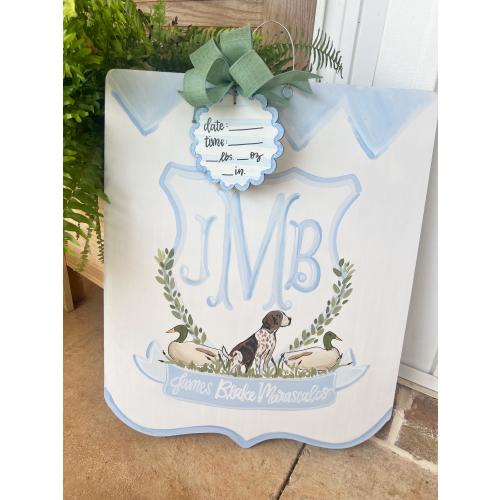Baby Boy Announcement Door Hanger, Duck Hunting Baby Hanger, Ducks Hanger, Mallard Door Hanger