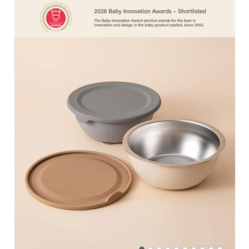 Stainless Steel Silicone Suction Bowl - 13 oz