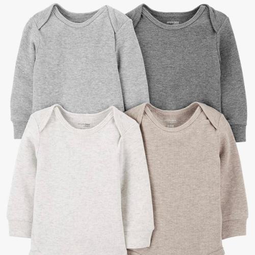 Simple Joys by Carter's Baby 4-pack Soft Thermal Long Sleeve Bodysuits