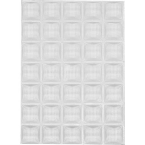 Clear Rubber Feet Adhesive Rubber Bumper - 35 Pack - Nonslip Transparent Cutting Board Feet - Tall Square Self Stick Bumpers for Electronics - Clear Bumper Pads