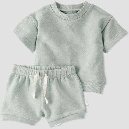 Little Planet By Carter's Organic Baby 2pc Shorts Set - Green Newborn