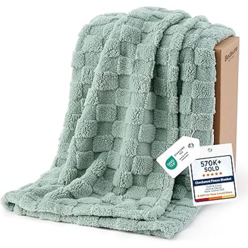 Bedsure Twin Blanket for Bed, Lightweight, Sage Green,60"×80"