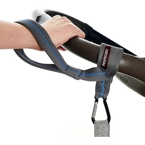 Momcozy Handle Strap for Baby Stroller | Safety Wrist Leash | Adjustable Pram Wheelchair Hand Leash | with Hooks for Storing Items | Security-Accessory for Child Safety