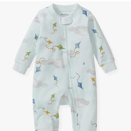 Burt's Bees Baby Boys Sleep and Play PJs, 100% Organic Cotton One-Piece Zip Front Romper Jumpsuit Pajamas