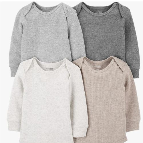Simple Joys by Carter's Baby 4-pack Soft Thermal Long Sleeve Bodysuits