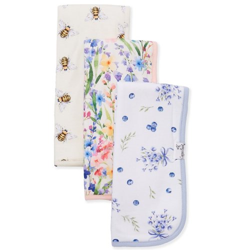 Copper Pearl Baby Girls Catherine Burp Cloth 3-Piece Set