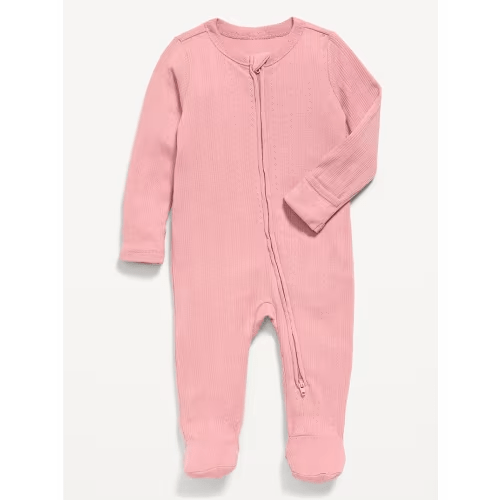Textured Ribbed 2-Way-Zip Sleep & Play Footed One-Piece for Baby