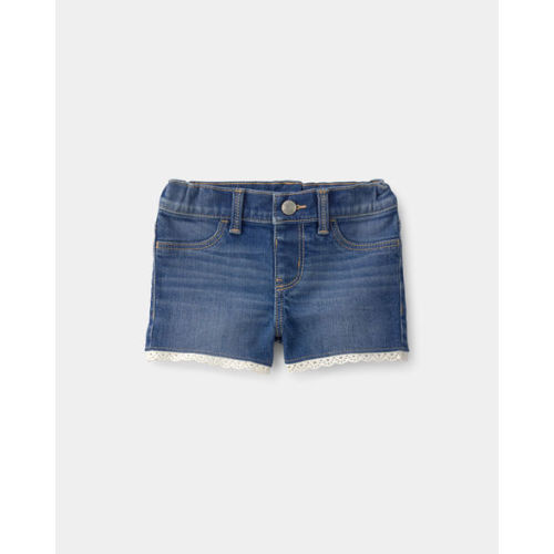 Baby Girl Eyelet Trim Denim Shorts - Dark Wash - OshKosh B'gosh | Carter's