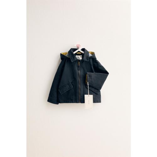 ZARA TIMELESS - REMOVABLE HOODIE WAXED JACKET - Navy blue | ZARA United States