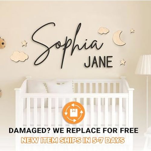 Personalized Name Sign for Nursery - Custom Wooden Name Signs for Kids Room, Personalized Nursery Name Sign - Perfect Baby Room Decor, Wall Name Decoration & Wedding signs, Family Name Signs