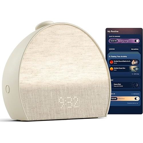 Hatch Restore 3 Sunrise Alarm Clock, Sound Machine, Smart Light (Putty) - White Noise, Screen-Free Sleep Routine