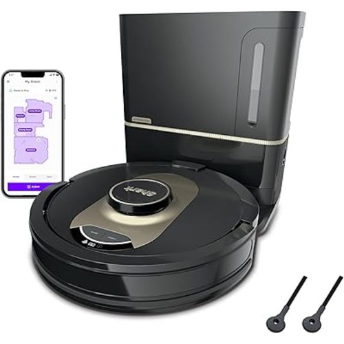 Shark AV2501AE AI Robot Vacuum with XL HEPA Self-Empty Base, Bagless, 60-Day Capacity, LIDAR Navigation, Perfect for Pet Hair, Compatible with Alexa, Wi-Fi Connected, Carpet & Hard Floor, Black