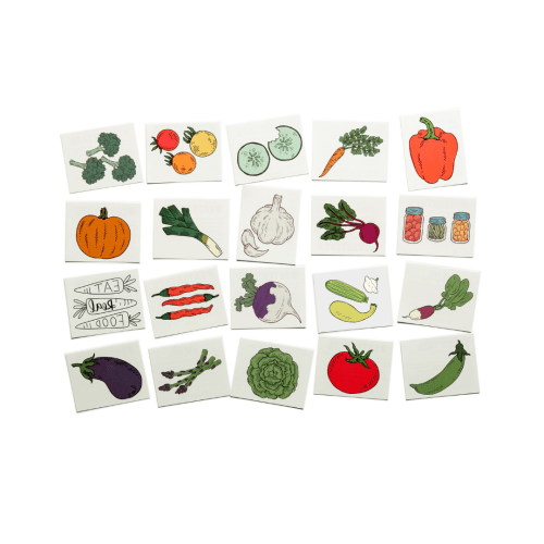 Veggie Lovers Pack: 20 Tattoos — Tater Tats: Temporary Vegetable Tattoos