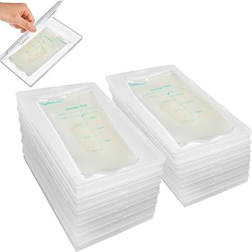 12 Pcs Clear Flat Breast Milk Freezer Storage Organizer Space Saving Breastmilk Storage Breastmilk Freezer Tray Breastfeeding Bag Organization, 7.87 x 4.72 x 0.67 in