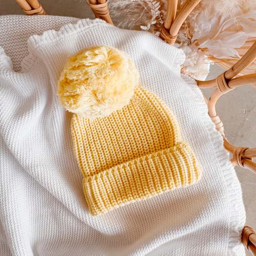 Mini Knit Beanie - Lemon