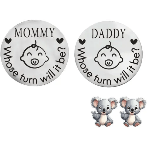 Pièce de monnaie pour la première fois enceinte et future maman et papa couple drôle fête prénatale papa Noël attente grossesse nouveau-né après la naissance idée cadeau cool garçon maman femme maman