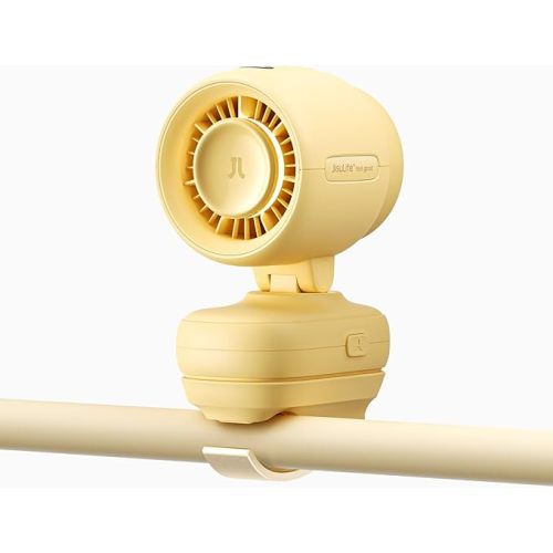 JISULIFE 2026 Clip Fan – Small & Stylish with 38H Cooling, Soft Night Light, One‑Click Detachable for Stroller or Desk, Safe Stroller Fan for Crib Car Seat Nursery Travel, Gifts for Baby Mom (Blue)