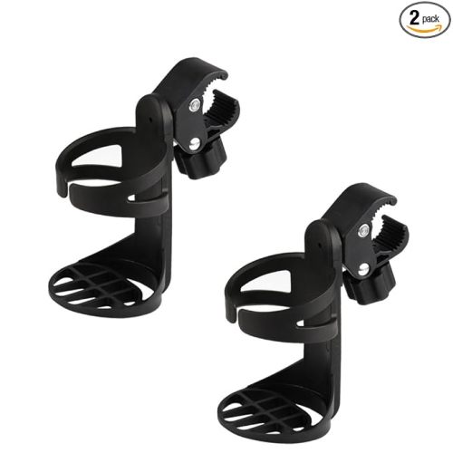Accmor Stroller Cup Holder, Universal Cup Holder for Uppababy, Nuna, Doona Strollers, Large Bottles 360 ° Rotatable Bottle Holder for Stroller, Wheelchair, Walker, Scooter