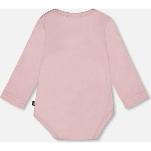 Organic Cotton Long Sleeve Romper, Neutral Purple - Deux par Deux | Maisonette