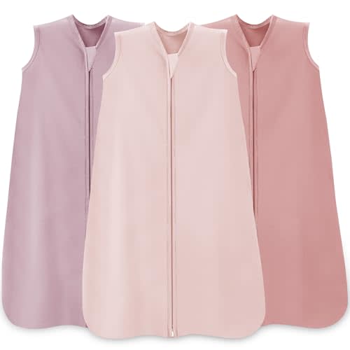 Wrrernsin Baby Sleep Sack 0-6 Months,100% Cotton TOG 0.5 Wearable Blanket for Newborn and Infant, 3 Pack 2-Way Zipper Lightweight Sleeping Bags for Toddler