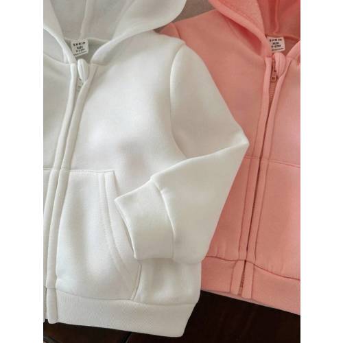 SHEIN LMoss Kids LMoss 2pcs/Set Baby Girl Cute Solid Color Hooded Sweatshirt Set Baby Zip Up Hoodie Toddler Zip Up Hoodie Baby Hoodie Baby Zip Up Jacket Baby Jacket,In Fall/Winter | SHEIN USA