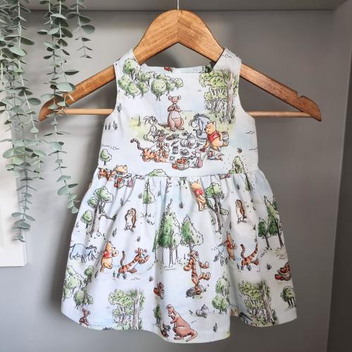 Handmade Winnie the Pooh Baby Dress: Hundred Acre Woods