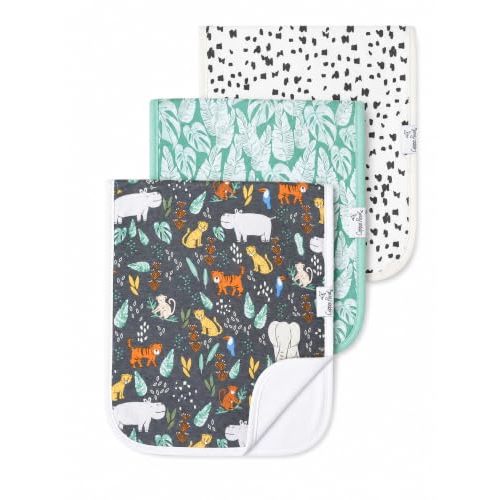 Copper Pearl Premium Baby Burp Cloths - 3-Pack Large Cotton Burp Cloths, Extra Soft Spit Up Rags with 3 Absorbent Layers, Perfect for Baby Boy Gifts (21" x 10" Size, Bengal Set)