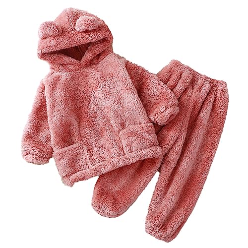UVIPC Toddler Baby Fleece Set Winter Pullover Tops Pants 2pcs Set,Toddler Bear Sweatshirt Fluffy outfit